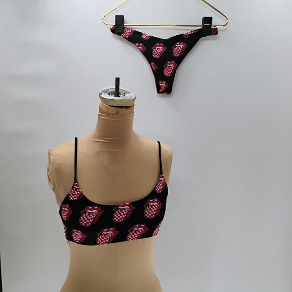 Rolling stones novelty print bikini set MC2 Saint Barth cheeky 2 piece set - Picture 1 of 10